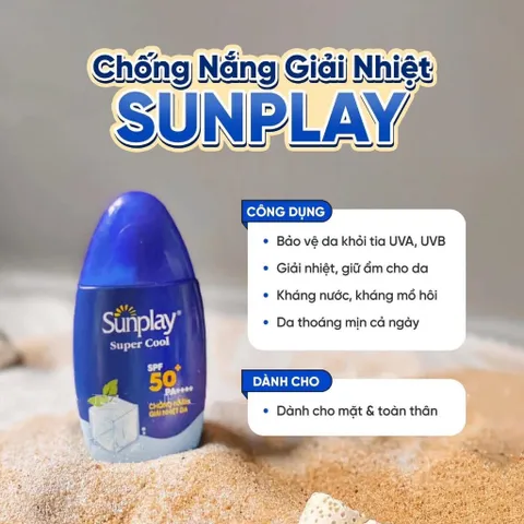 Kem chống nắng Sunplay mát lạnh dạng sữa Sunplay Super Cool SPF 50, PA++++ White Conc Tuýp 30g