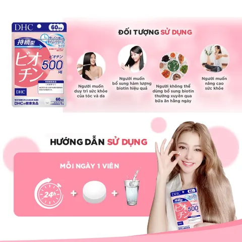 Viên Uống DHC Biotin Nhật Bản Mọc Tóc Nhanh, Giảm Rụng, Đẹp Da Móng (30 Viên/ 30 Ngày)