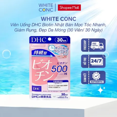 Viên Uống DHC Biotin Nhật Bản Mọc Tóc Nhanh, Giảm Rụng, Đẹp Da Móng (30 Viên/ 30 Ngày)