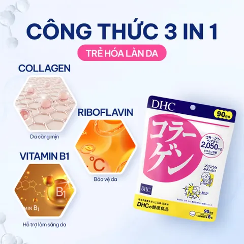Viên Uống Collagen DHC Nhật Bản Sáng Da, Mờ Thâm, Da Căng Mịn Da