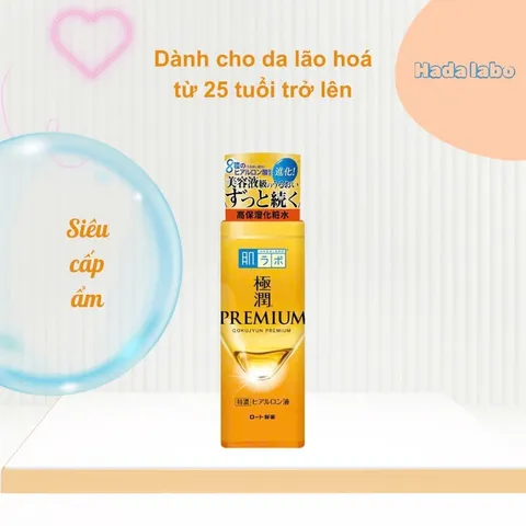 Nước hoa hồng Hada Labo Gokujyun Premium vàng 170ml Nhật Bản 846723
