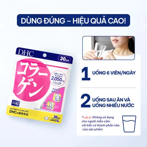 Viên Uống Collagen DHC Nhật Bản Sáng Da, Mờ Thâm, Da Căng Mịn Da
