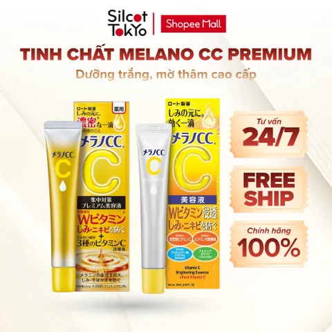 Tinh chất vitamin C dưỡng trắng, mờ thâm cao cấp Melano CC Premium Whitening Essence White Conc 20ml