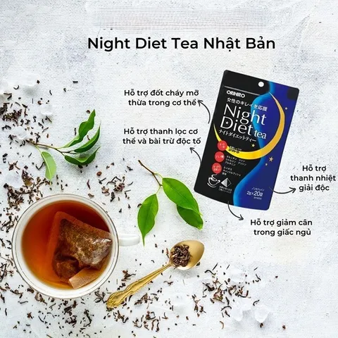 Trà Night Diet Tea Orihiro White Conc Nhật Bản