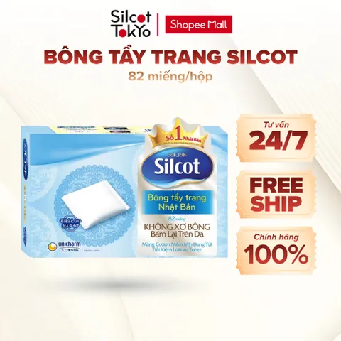 Bông trang điểm (bông tẩy trang) Silcot White Conc 82 miếng/hộp