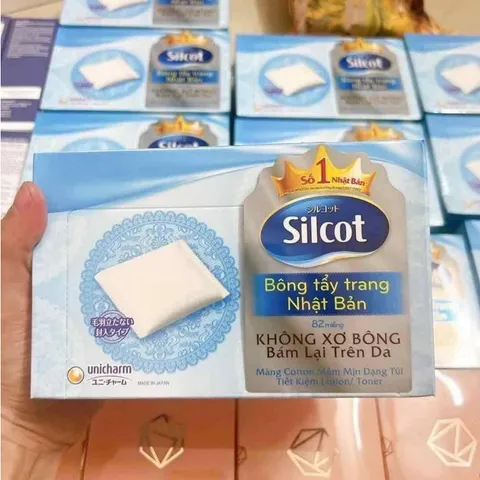 Bông trang điểm (bông tẩy trang) Silcot White Conc 82 miếng/hộp