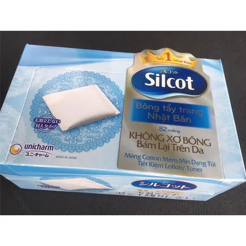 Bông trang điểm (bông tẩy trang) Silcot White Conc 82 miếng/hộp
