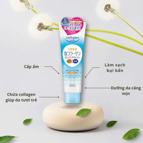 Sữa Rửa Mặt Kose Softymo Dưỡng Trắng Mềm Mịn Da White Conc Nhật Bản Tuýp 150g/ 190g