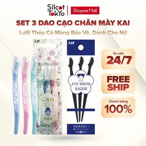 Set 3 Dao Cạo Chân Mày Kai Nhật Bản Eyebrow Dành Cho Nữ