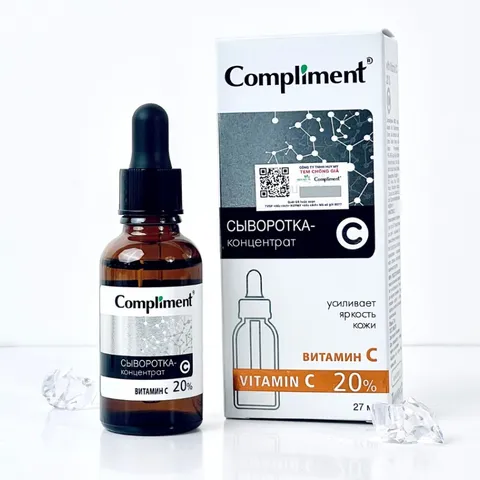 Serum Dưỡng Da Compliment Vitamin C 20% Cấp Ẩm Và Phục Hồi Da, Dưỡng Da Trắng Sáng, Mờ Thâm 27ml
