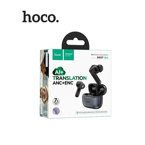 Tai nghe AI phiên dịch thông minh Bluetooth V5.4 Hoco EQ27 (AI) ANC +ENC ,Dịch 134 Ngôn Ngữ (P130444)