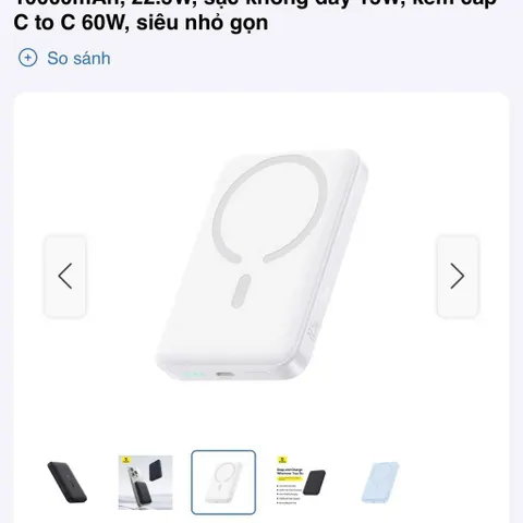 Sạc dự phòng Magsafe Baseus EnerFill FM11 – 10000mAh, sạc nhanh 22.5W (đóng túi, xước, trả random) (P130402)