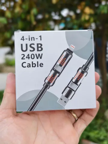 Cáp sạc đa năng 4 in 1 – 1 SJX - 01 chiều dài 1.2m, có Led RBG , Fullbox (P129939)