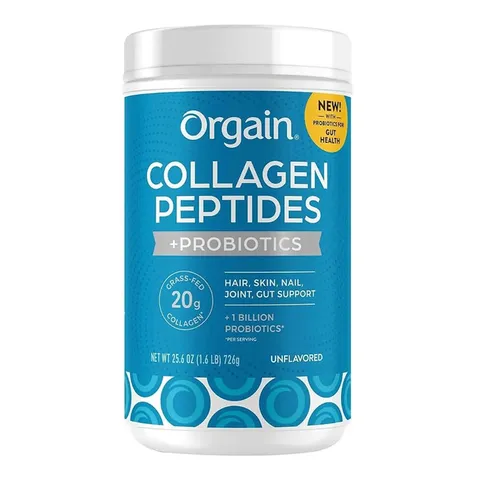 Orgain Collagen Peptides + Probiotics - Cung cấp các chủng lợi khuẩn tốt cho hệ tiêu hóa chính hãng Mỹ