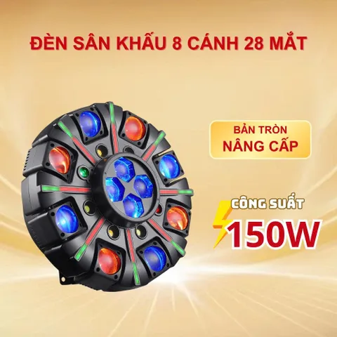 Đèn xoay sân khấu 8 cánh 28 mắt bản mới THT SHOP đèn LED treo trong nhà ngoài sân vườn quán karaoke (P129775)