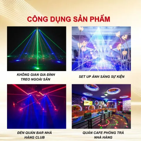 Đèn xoay sân khấu 8 cánh 28 mắt bản mới THT SHOP đèn LED treo trong nhà ngoài sân vườn quán karaoke (P129775)