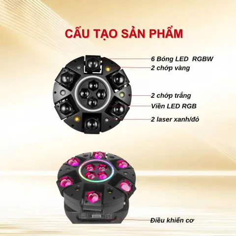 Đèn Sân Khấu Moving 6 Cánh Promax THT nâng cấp phiên bản mới nhất 2026 đèn xoay chớp theo nhạc .... (P129774)