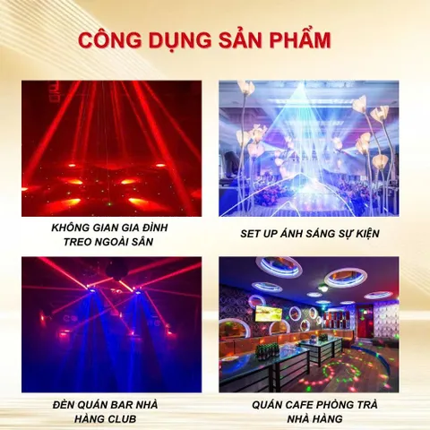 Đèn Sân Khấu Moving 6 Cánh Promax THT nâng cấp phiên bản mới nhất 2026 đèn xoay chớp theo nhạc .... (P129774)