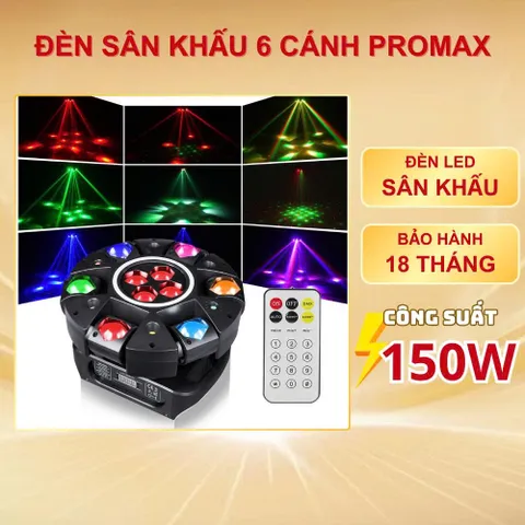 Đèn sân khấu moving 6 cánh PRO THT SHOP đèn LED nâng cấp bản tròn cảm biến âm thanh phù hợp quán ktv (P129773)
