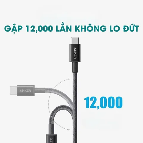 Cáp sạc Type c to typec c 60W dây sạc nhanh Anker cho iP 15 trở lên,androi chân TyC  [ko hôp] (P129762)
