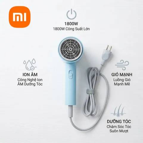[Kho Mỹ Đình] Máy sấy tóc Xiaomi SMATE SH-1802 bổ sung ion âm - Màu XANH (P128841)