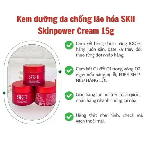 Kem dưỡng da chống lão hóa mini SK-II Skinpower Cream Nhật Bản 15g