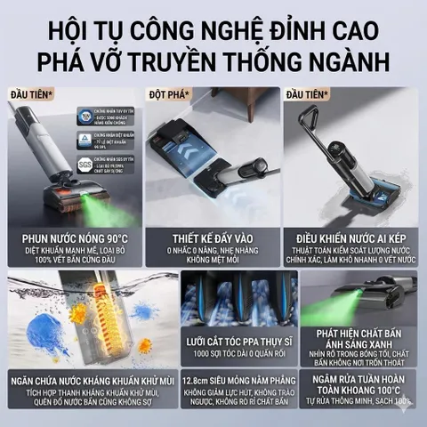 [Tặng 2 cáp sạc Baseus]Máy hút bụi & lau sàn Deerma MOVA X40 Plus - Pro, lau và giặt nước nóng 90 độ (P128461)