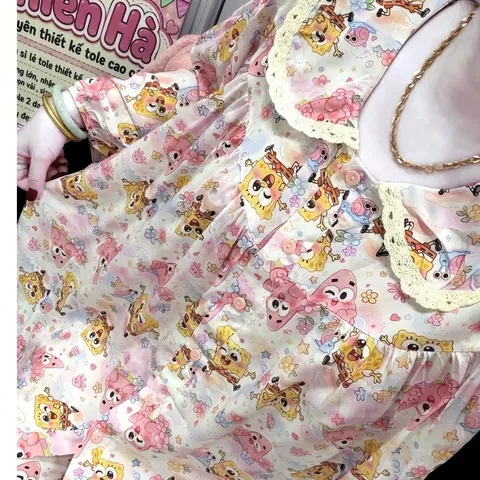 Bộ ngủ cổ sen hoạ tiết