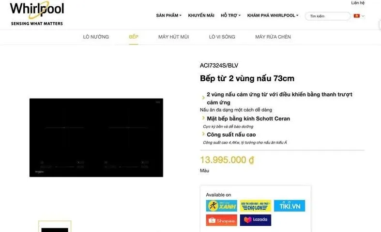 BẾP TỪ ĐÔI WHIRLPOOL ACI7324S/BLV mặt bếp bằng kính Schott Ceran Chuẩn Đức (P126510)