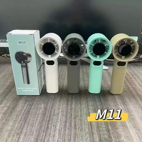 Quạt cầm tay M11 có thể điều chỉnh 100 cấp độ Sạc USB Làm mát di động có màn hình nguồn Quạt mini (P126449)