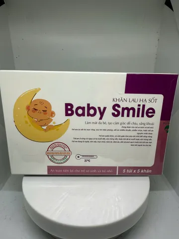Khăn Lau Hạ Sốt BABYSMILE Cho Bé – Làm Mát Da, Giúp Bé Dễ Chịu – Hộp 5 Túi x 5 Khăn