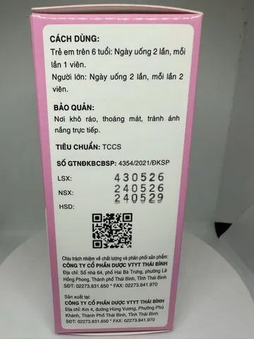 Viên uống Vitamin 3B B1-B6-B12 Thái Bình (Hộp 100 viên) Hỗ trợ bổ sung các vitamin nhóm B cần thiết cho cơ thể.