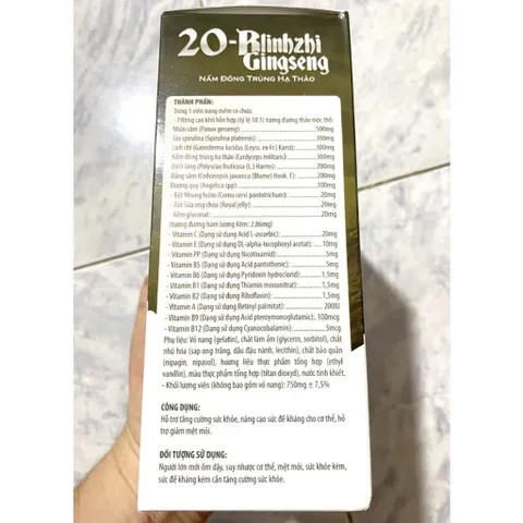 20B Blinhzhi Ginseng Viên tăng lực nhân sâm nắm đông trùng hạ thảo bồi bổ cơ thể, ăn ngủ ngon người suy nhược