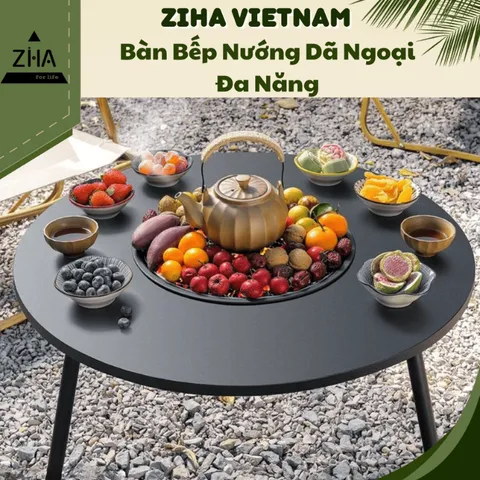 Bàn bếp nướng than hoa 2in1 đa năng, bàn nướng dã ngoại để sân vườn mang đi dã ngoại siêu tiện lợi (P125285)