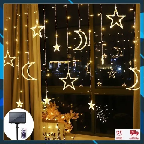 Đèn Sao Trăng Năng Lượng Mặt Trời Đèn Trang Trí Năng Lượng Mặt Trời Sao Trăng Đèn Trang Trí Tết Ngoài Trời Đèn Tết 2025