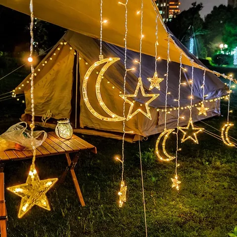 Đèn Sao Trăng Năng Lượng Mặt Trời Đèn Trang Trí Năng Lượng Mặt Trời Sao Trăng Đèn Trang Trí Tết Ngoài Trời Đèn Tết 2025