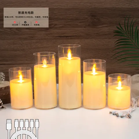 Nến Điện Tử Điểu Khiển Từ Xa Có Thể Sạc Lại Đèn Nến Led Trang Trí Phòng Ngủ Nến Điện Tử Trang Trí Lễ Tiệc Đèn Nến Điện