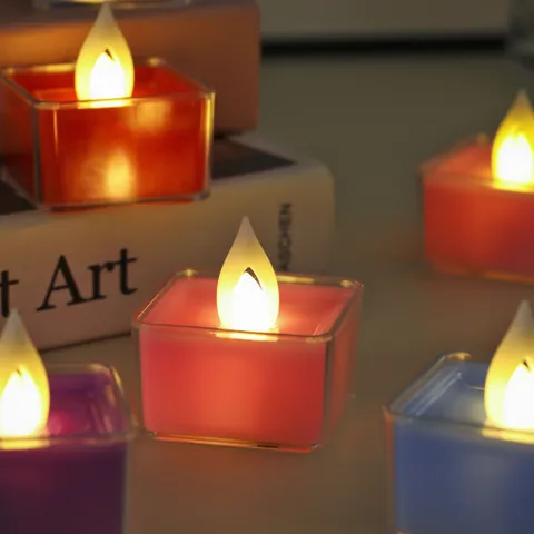 Nến Tealight Vuông Mẫu Mới Nến Điện Tử Trang Trí Lễ Tiệc Nến Led Trang Trí Phòng Ngủ Nến Trang Trí Sinh Nhật Để Bàn