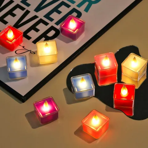 Nến Tealight Vuông Mẫu Mới Nến Điện Tử Trang Trí Lễ Tiệc Nến Led Trang Trí Phòng Ngủ Nến Trang Trí Sinh Nhật Để Bàn
