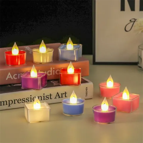 Nến Tealight Vuông Mẫu Mới Nến Điện Tử Trang Trí Lễ Tiệc Nến Led Trang Trí Phòng Ngủ Nến Trang Trí Sinh Nhật Để Bàn