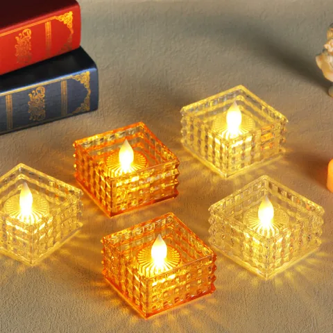 Nến Điện Tử Đèn Nến Led Pha Lê Trong Suốt Trang Trí Phòng Ngủ Nến Trang Trí Để Bàn Nến Điện Tử Trang Trí Sinh Nhật
