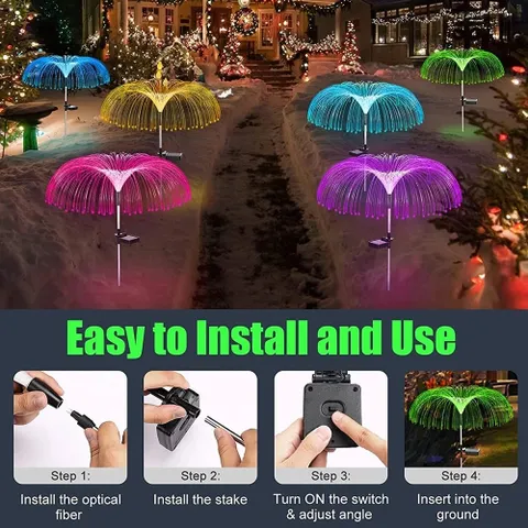Đèn Trang Trí Tết Đèn sứa Năng Lượng Mặt Trời Thay đổi 7 Màu Đèn Trang Trí Năng Lượng Mặt Trời Đèn Trang Trí Tết 2025