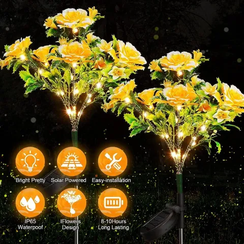 Đèn năng lượng mặt trời hoa cẩm chướng Đèn Trang Trí Tết 2025 Đèn trang trí năng lượng mặt trời Đèn trang Trí sân Vườn