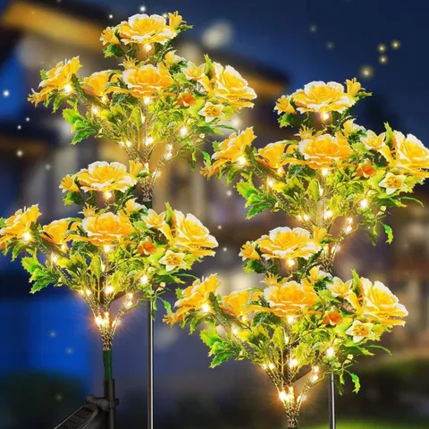 Đèn năng lượng mặt trời hoa cẩm chướng Đèn Trang Trí Tết 2025 Đèn trang trí năng lượng mặt trời Đèn trang Trí sân Vườn