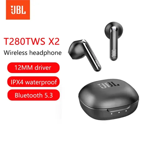 Tai nghe Bluetooth TWS hãng JBL T280TWS X2 - Fullbox, Hàng xước nhẹ, keo lau được - MÀU ĐEN (P125154)