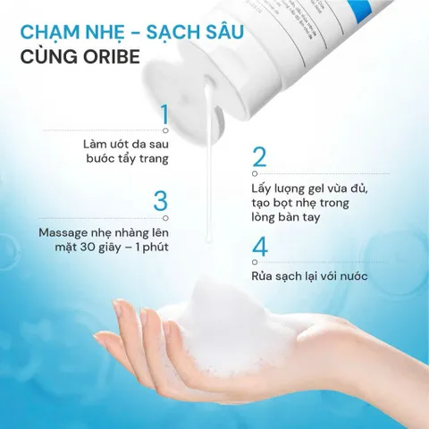 GEL RỬA MẶT THIÊN NHIÊN DỊU NHẸ SẠCH SÂU ORIBE 50g & 100G AN TOÀN CHO MỌI LOẠI DA