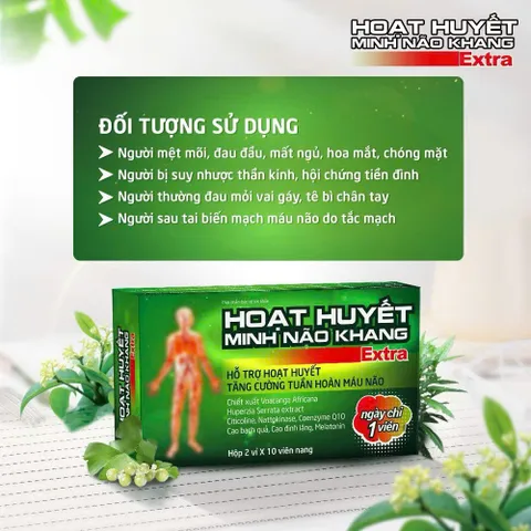 Hoạt Huyết Minh Não Khang Extra hỗ trợ hoạt huyết giảm mệt mỏi đau đầu mất ngủ suy nhược tiền đình 847482