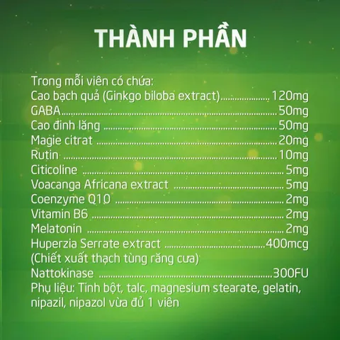 Hoạt Huyết Minh Não Khang Extra hỗ trợ hoạt huyết giảm mệt mỏi đau đầu mất ngủ suy nhược tiền đình 847482