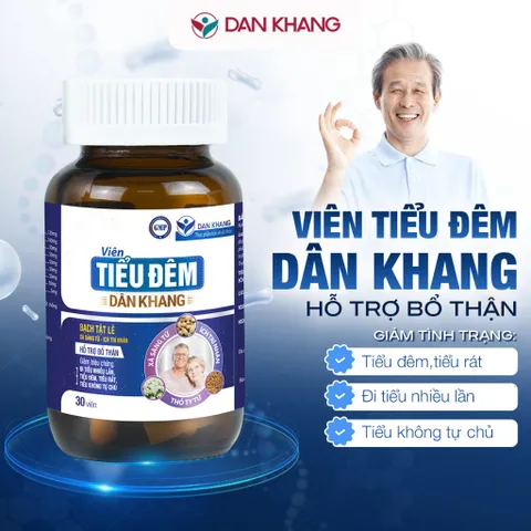 Viên Uống Tiểu Đêm Dân Khang– Hỗ Trợ Chăm Sóc Hệ Tiết Niệu, Dùng Hàng Ngày Hộp  30 Viên