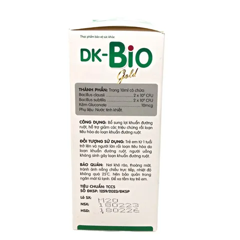 Hộp 20 Ống Uống DK BIO GOLD Hỗ Trợ Bổ Sung Lợi Khuẩn Đường Ruột 4 tỷ lợi khuẩn